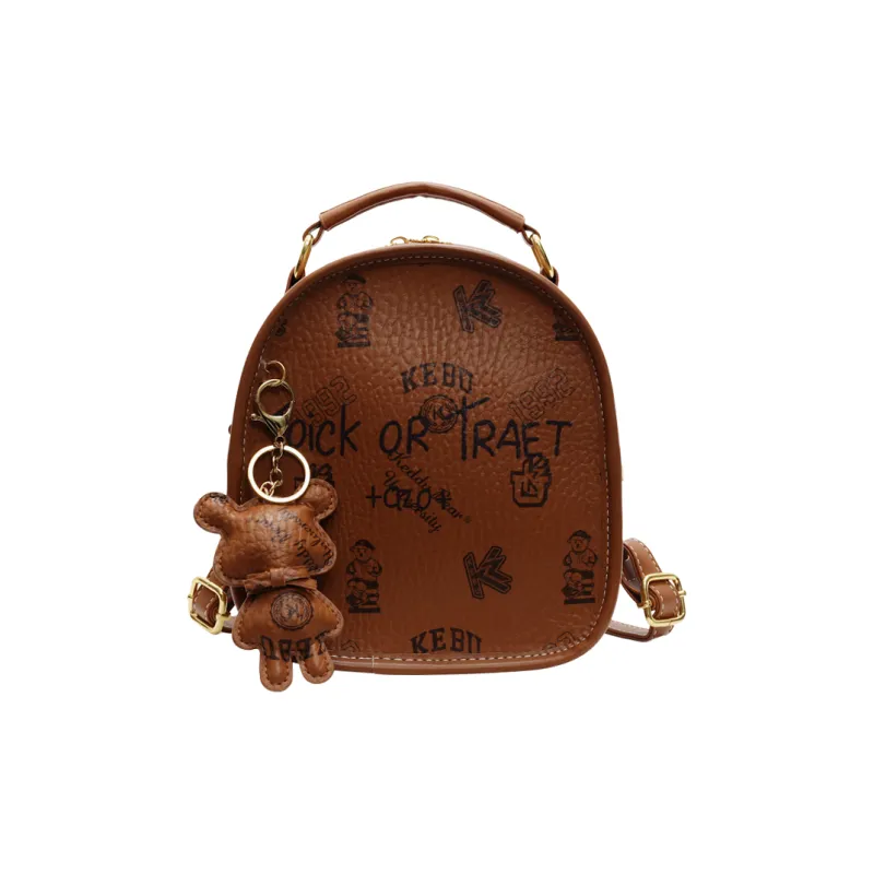 MARKANGARO PU Backpack Women's Brown/Pink-0