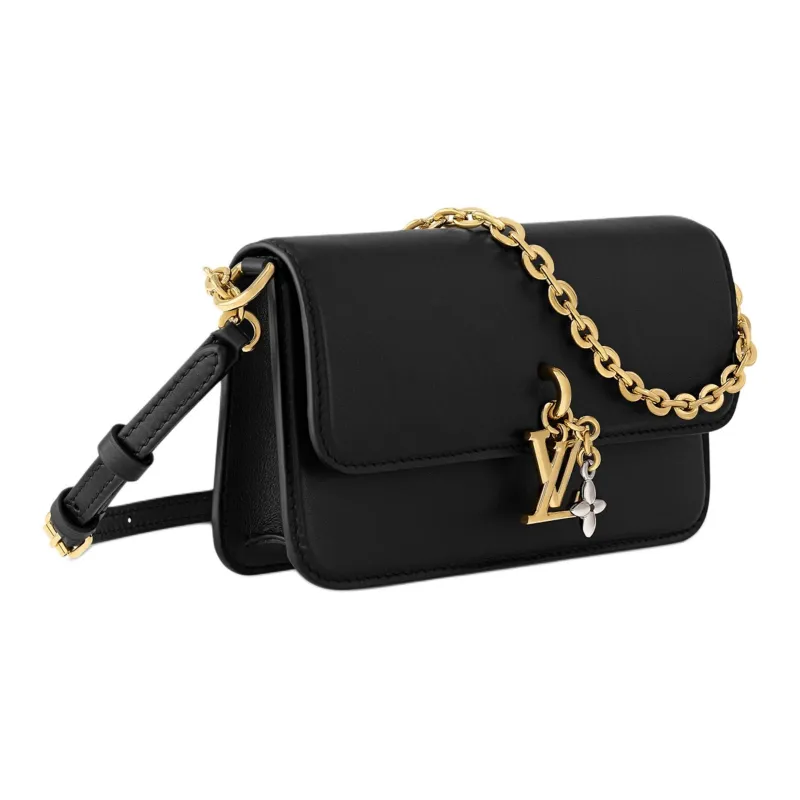 LOUIS VUITTON Cow Leather Wallet, Shoulder Bag Women's Black-1