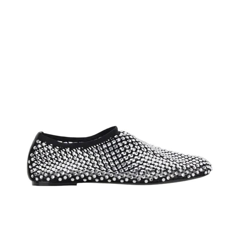 STRATEGIA Rete Strass Casual Single Shoes Women's Silver-1