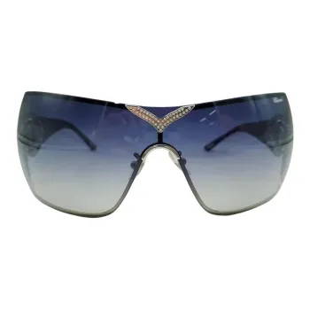 CHOPARD Metal Irregular Shape Sunglasses Women's Blue
