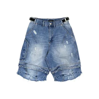 FARFROMWHAT Denim Shorts Men's Blue