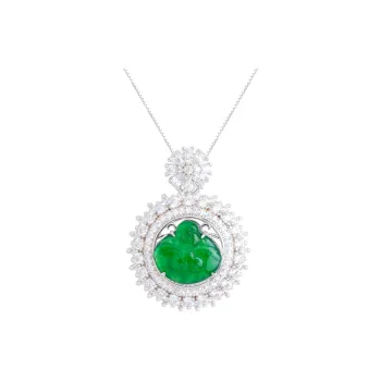 Clear Snow Ice Glutinous Jadeite Necklaces Unisex