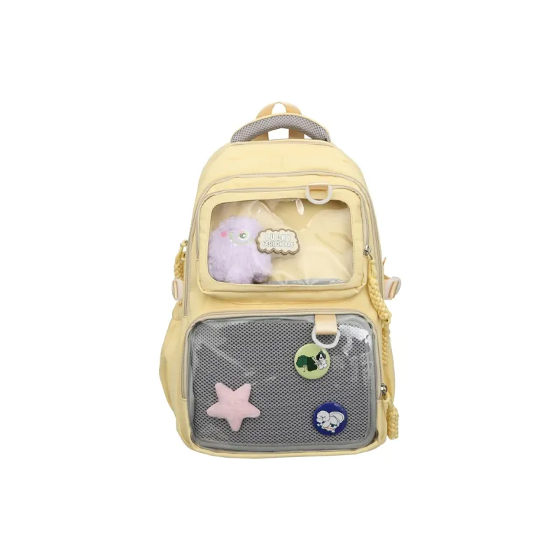 H YXIANG Nylon With PVC Backpack Unisex Multicolor-4