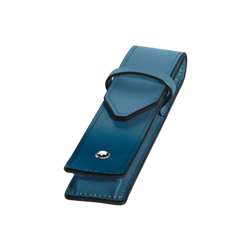 MONTBLANC Meisterstuck Grain Cow Leather Pen Pouch Storage Bag Unisex Haze Blue-1