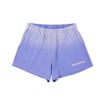 SPORTY & RICH Serif Logo Embroidered Disco Shorts