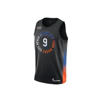 Nike Basketball Jerseys SW Fan Edition New York Knicks Barrett 9 Size Men's Black