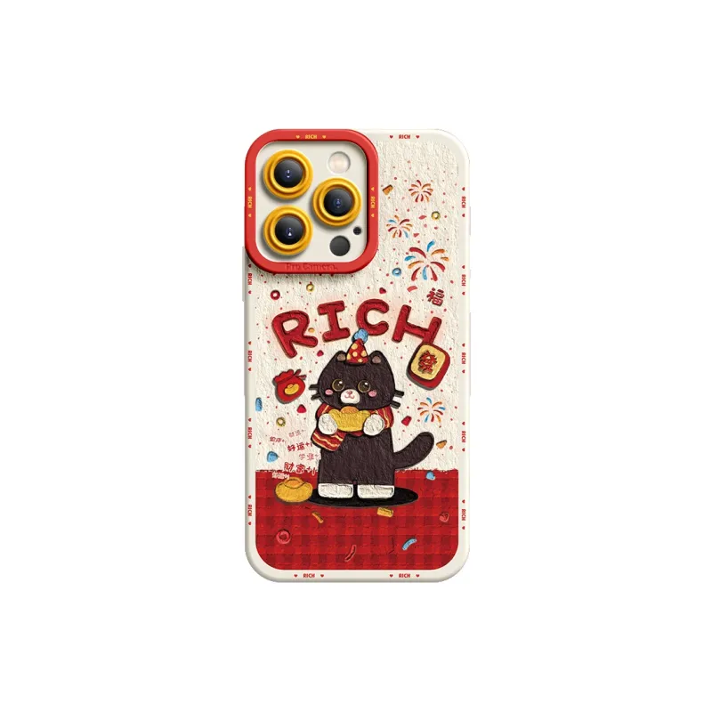 I Create My Art Silicone Material Lucky Cat Phone Cases Compatibility Apple Collection-0