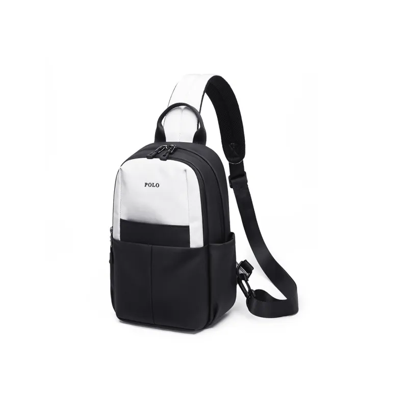 POLO Fabric Sling Bag Medium Size Men's Black & Gray/Black-0