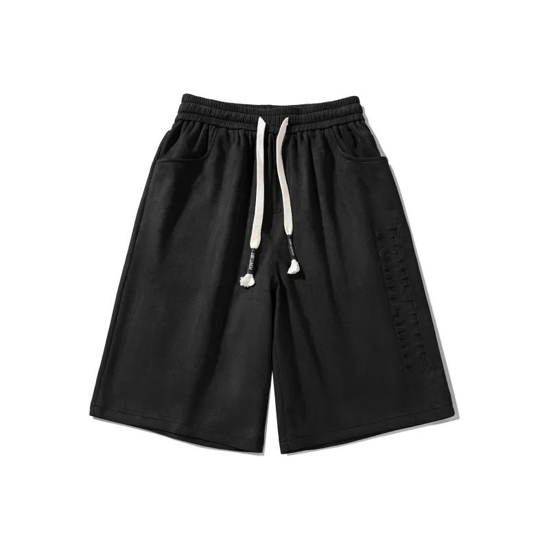 POINTLIMIT Suede 3D Pring Logo Unisex Casual Shorts-0