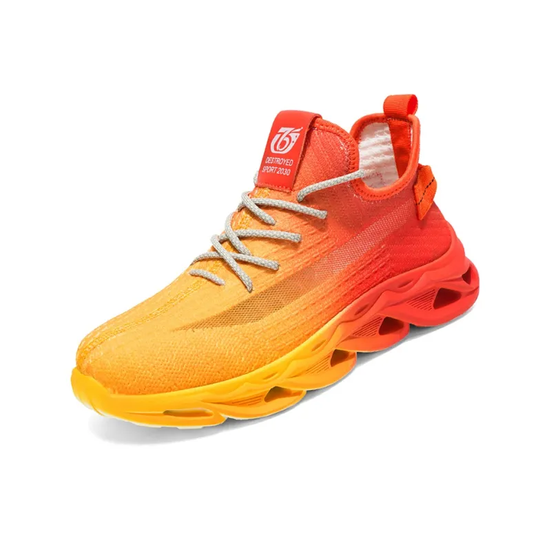 Frank Mully Casual Shoes Men Low Top Blue/Sunny Orange-4