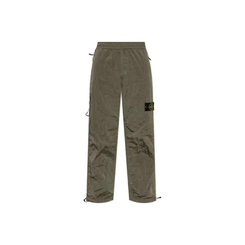 STONE ISLAND Logo Patch Elastic Waist Trousers-0