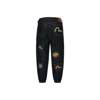EVISU 2024 Fall And Winter Casual Pants Men Denim Blue
