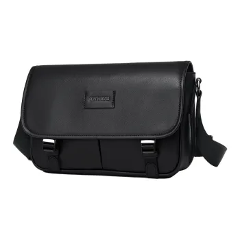 SEPTWOLVES Practical Artificial Leather Crossbody Bag, Shoulder Bag QPL Men's Black