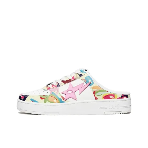 KidSuper x A BATHING APE Abrasion Resistant Closed Toe Slippers Unisex White Pink