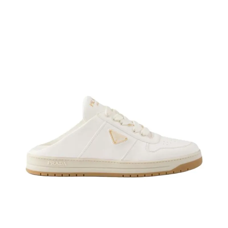 PRADA Rubber Sole Slip Resistant Closed Toe Slippers Women's Ivory-1