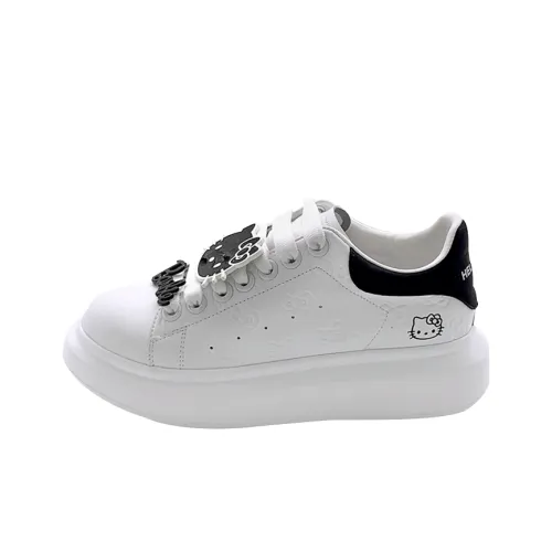 Hello Kitty White Abrasion Resistant Breathable Low Top Casual Shoes Women's White Black