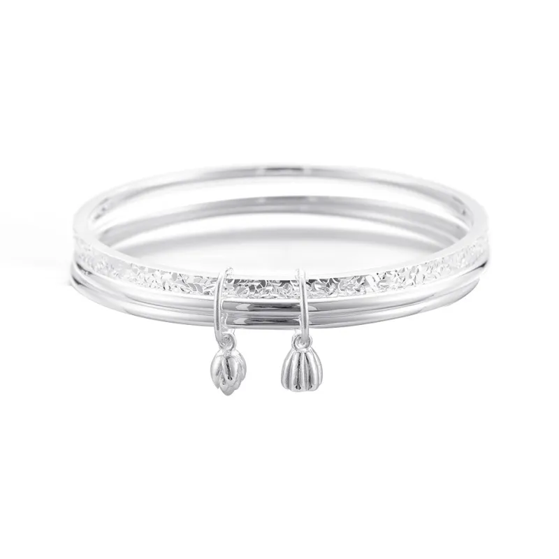 HAOYINFANG 999 Fine Silver Sterling Silver Bracelets Women's-0
