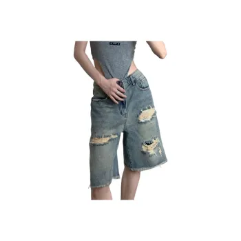 MGXEK Denim Shorts Unisex Blue