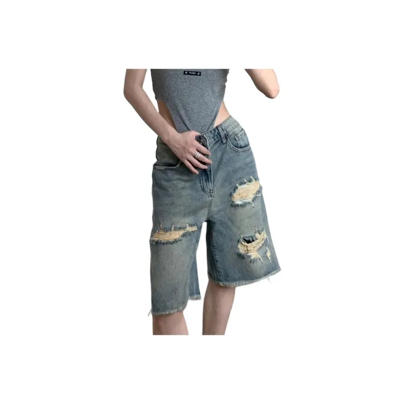 MGXEK Denim Shorts Unisex Blue-0
