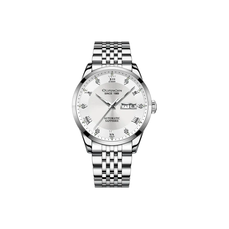 GUANQIN Automatic Mechanical Movement Stainless Steel Strap Watch Men's Watches Gray Dial-6