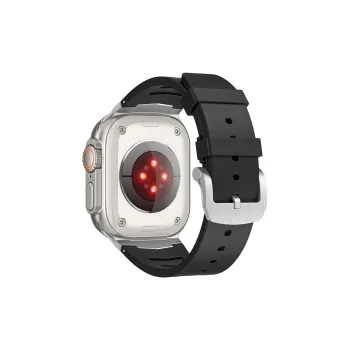 DUALMM Apple Compatibility Watch Band 202mm Fluoroelastomer, Stainless Steel Material