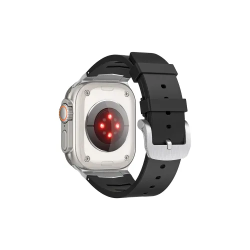 DUALMM Apple Compatibility Watch Band 202mm Fluoroelastomer, Stainless Steel Material