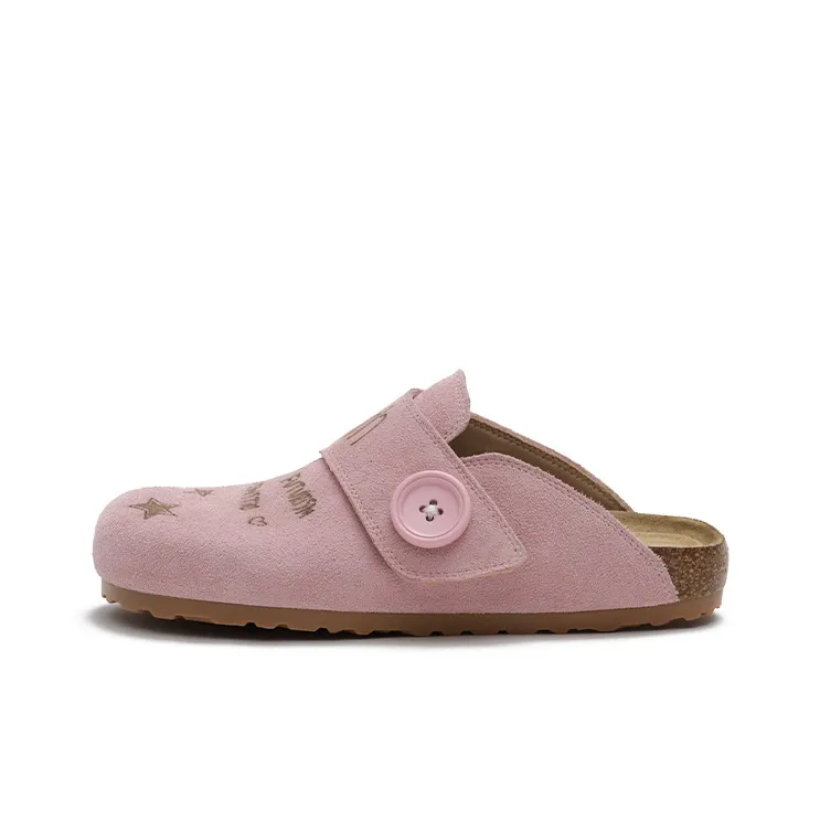 MASOOMAKE Rubber Sole Embroidery Closed Toe Slippers Women's-28