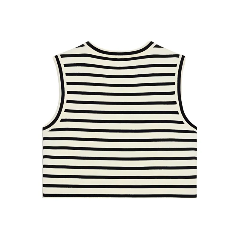 CELINE Triomphe Sleeevess Marinière Sweater In Wool-6