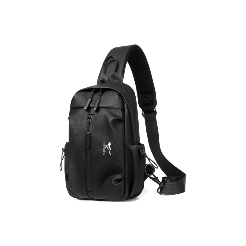 SEPTWOLVES Fabric Sling Bag Men's Black-1