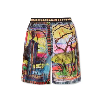 Givenchy X Josh Smith Long Print Swim Trunks