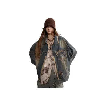 FALIAMS Denim Jacket Unisex Vintage Blue