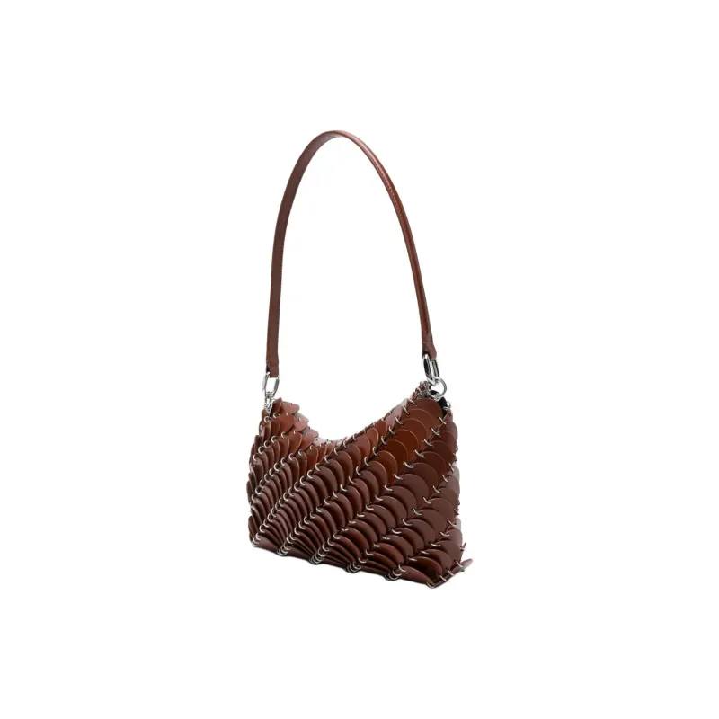 Paco Rabanne Calfskin Shoulder Bag Women's Brandy Brown-1