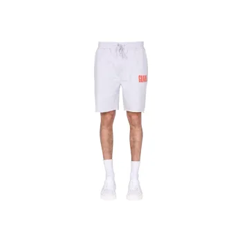Helmut Lang Logo Printed Elastic Waist Shorts
