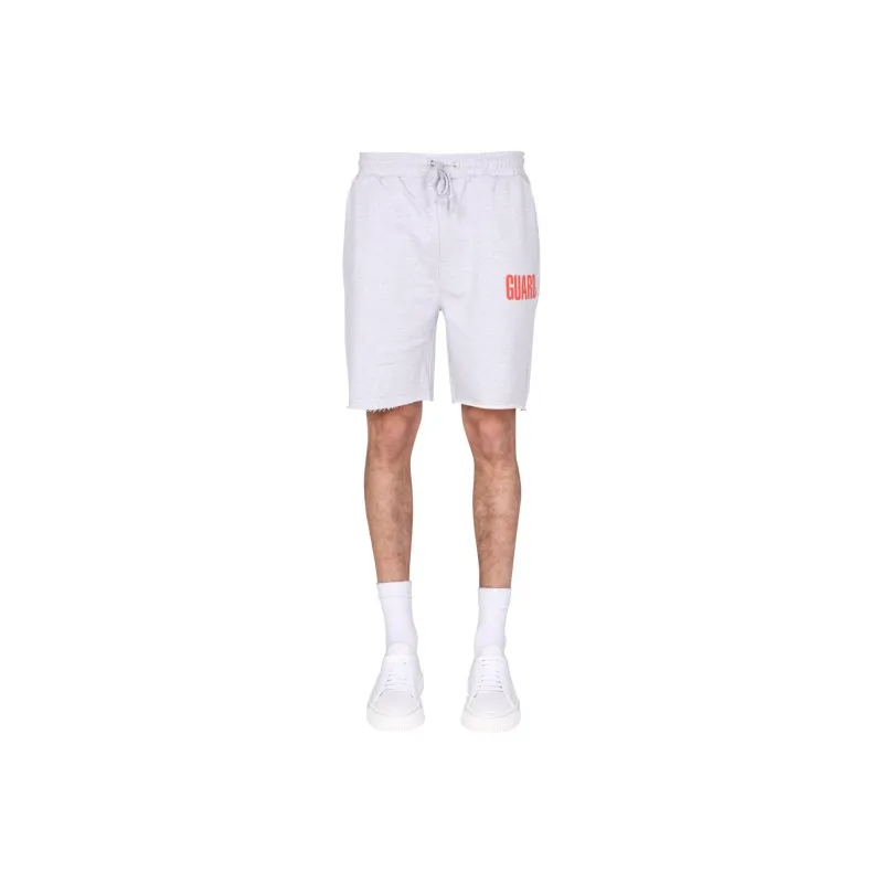 Helmut Lang Logo Printed Elastic Waist Shorts-0