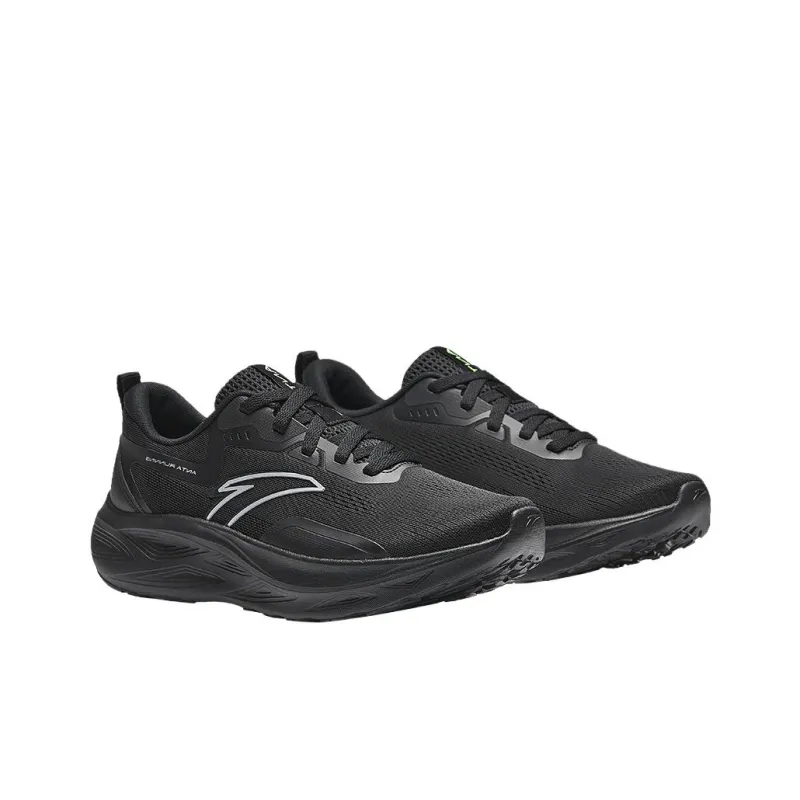 Anta Dust Free Cushioned Slip Resistant Lightweight Rebound Low Top Running Shoes Men's Black-3