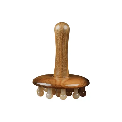 Gentle Welcome Ox Horn Sandalwood Round Plate Comb Hair Care And Conditioning Tool