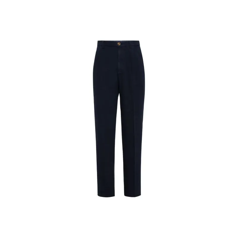 Brunello Cucinelli Creased Straight Trousers-0