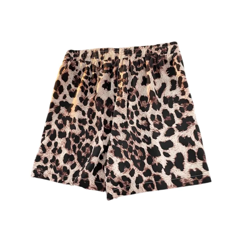 Bubble Trap Casual Shorts Unisex Leopard Print Shorts-1