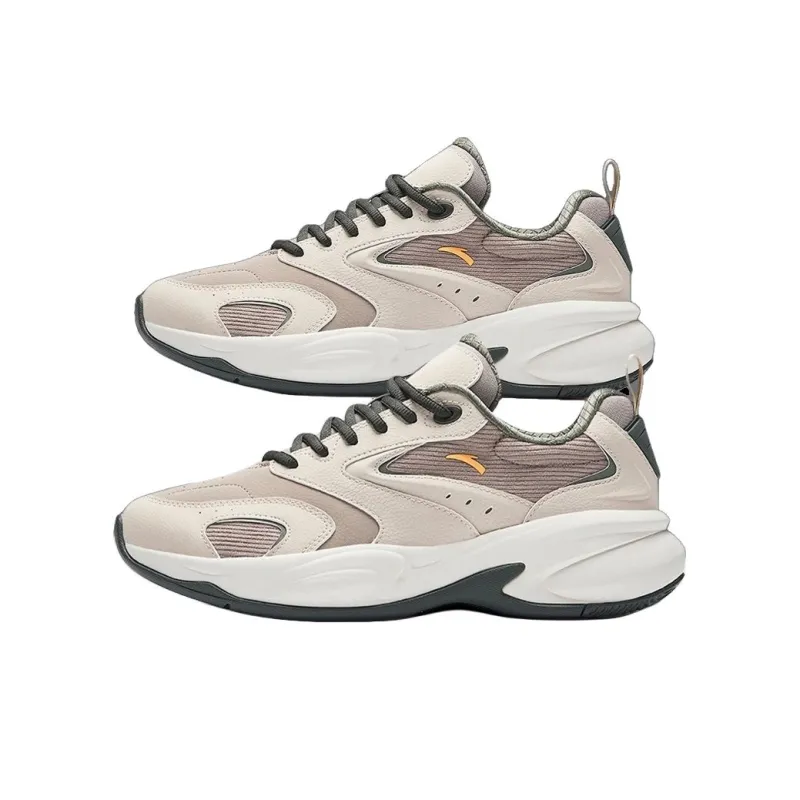 Anta ACE Anti-Slip Wear-Resistant Low-Top Chunky Sneakers Men's Brown Gray-2