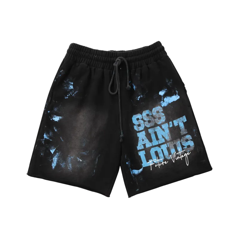SSSAINT LOUIS Casual Shorts Unisex Black-0