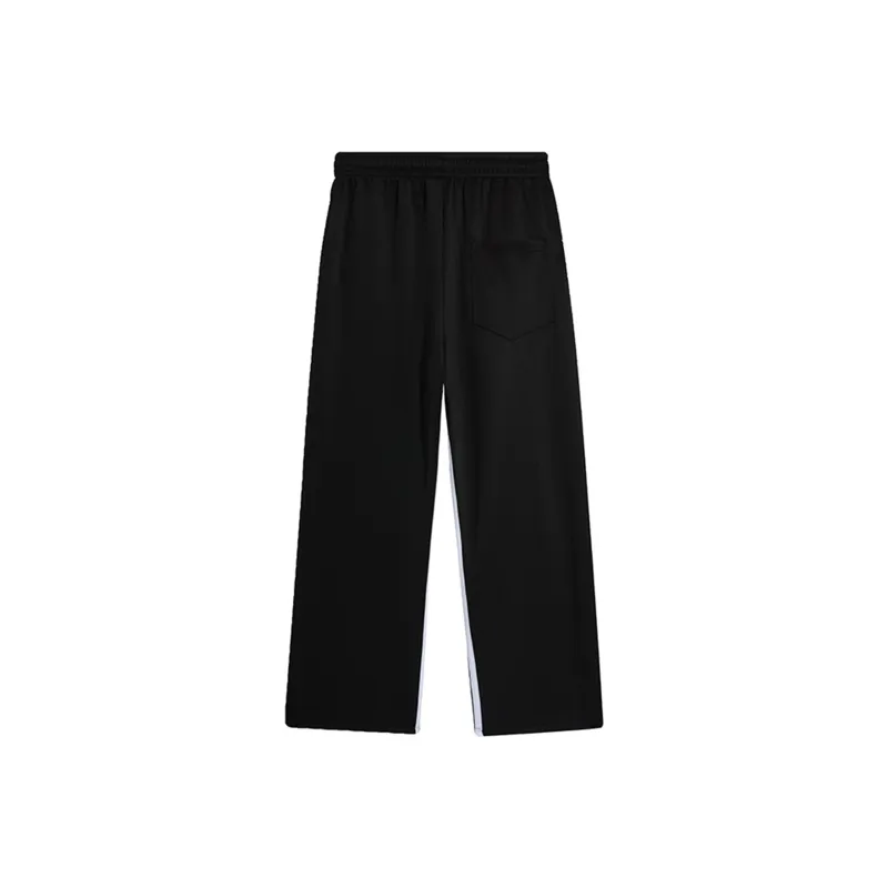 WELTER EXPERIMENT Side Snap Button Stripes Patchwork Design Casual Pants Unisex-7