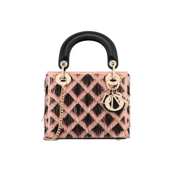 DIOR Lady Dior Cow Leather Lady Dior Bag, Shoulder Bag, Crossbody Bag, Handbag Mini Women's Black