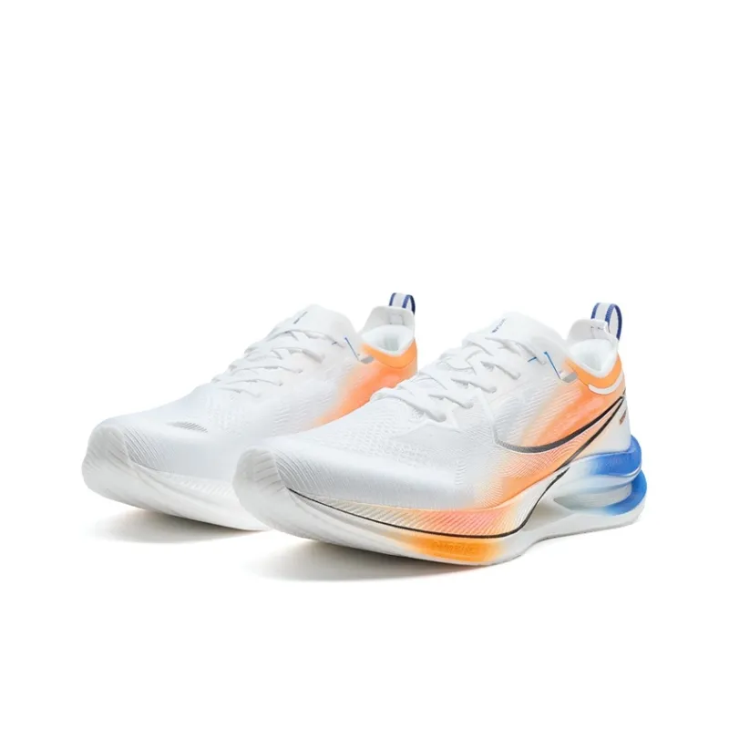 XTEP Wear Resistant Coverage Rebound Low Top Casual Running Shoes Men's White Orange Blue-2
