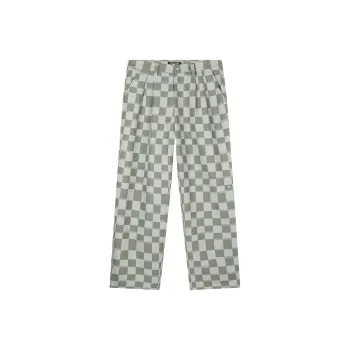 Caver&Hunter Casual Pants Unisex Gray Green Plaid