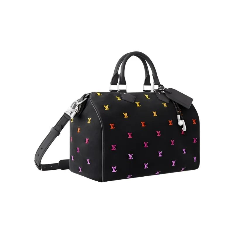 LOUIS VUITTON Speedy Blason Denim Shoulder Bag, Crossbody Bag, Handbag Men's Gradient Orange-1