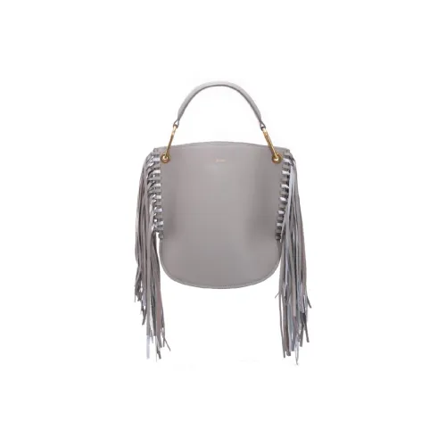 ZESH Cow Leather Fringe Commute Bucket Bag Handbag Medium Size Women's Multicolor