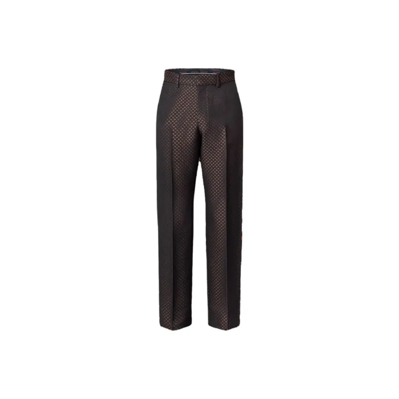 Lv Wool Silk Blend Monogram Evening Cigarette Pants-0