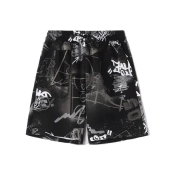 LINING Basketball Collection Sports Shorts Men Black White Camouflage