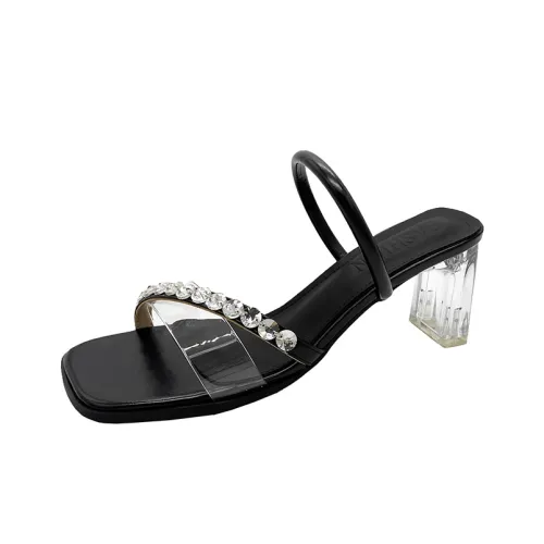 AJPAP Cut Out Rhinestone Slip Resistant Odor Resistant Abrasion Resistant Quick Dry Slide Slippers Women's