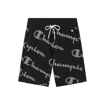 Champion Casual Shorts Europe Version Unisex Black All Over Print